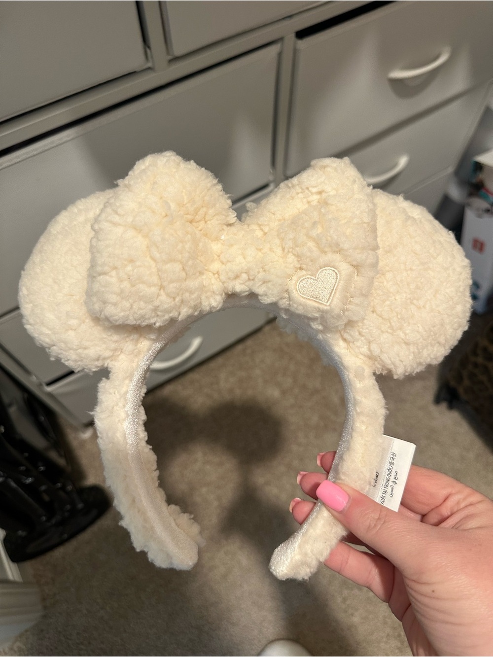 Cream Sherpa Minnie Ear Headband